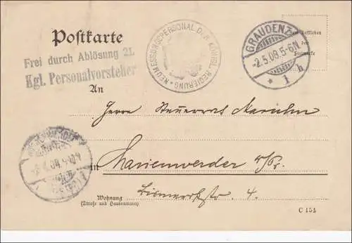 Neumessungspersonal der königl. Regierung von Graudenz 1908 nach Harinswerder