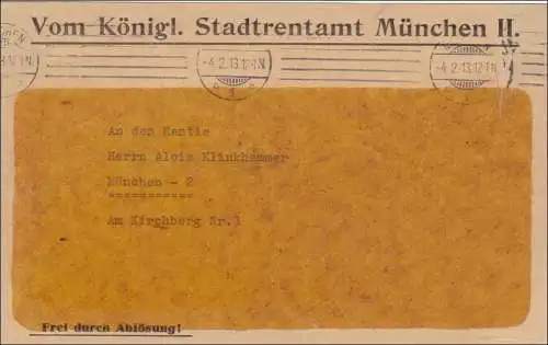 Königliches Stadtrentenamt München 1913