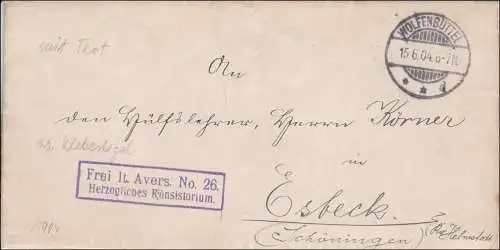 Herzogliches Konsistorium Wolfenbüttel nach Esbeck/Schöningen 1904