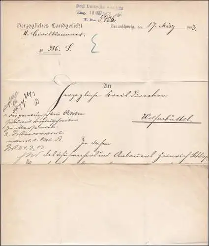 Cour du Land de Braunschweig après Wolfenbüttel 1903