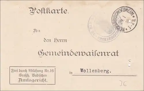 Tribunal de l'arrondissement de Neckar-Bischofsheim 1918 après Wylenberg