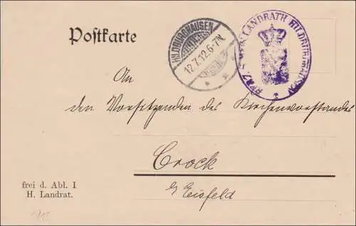 Postkarte Hildburghausen 1912 nach Crock/Eisfeld