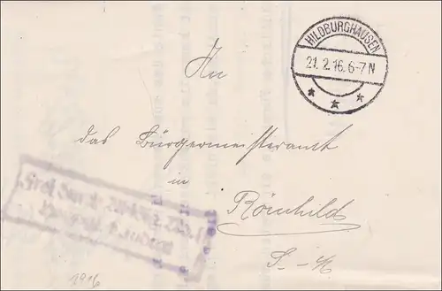 Hildburghausen 1916 par le Conseil régional du Duché