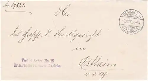 Dermbach/Feldabahn 1903 nach Ostheim