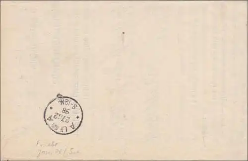 Lettre d'information de Rudolstadt à Auma en 1893