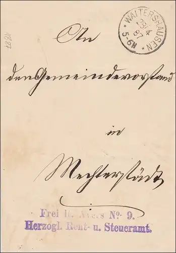 duchesse de pension et d'impôt Waltershausen / Ienneberg 1887