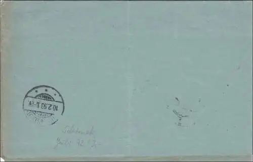 Postzustellurkunde Zeulenroda nach Rudolstadt 1893