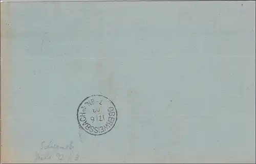 Postzustellurkunde Rudolstadt 1903 nach Oberweißbach