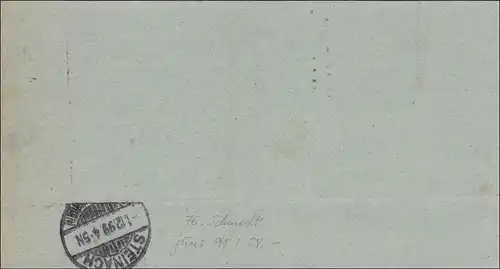 Postzustellurkunde Steinach/Meiningen 1899