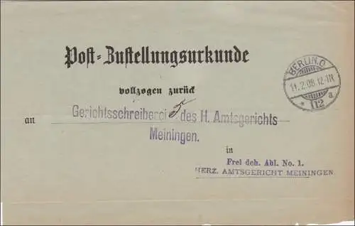 Post Cadeaux Berlin après Meiningen 1908