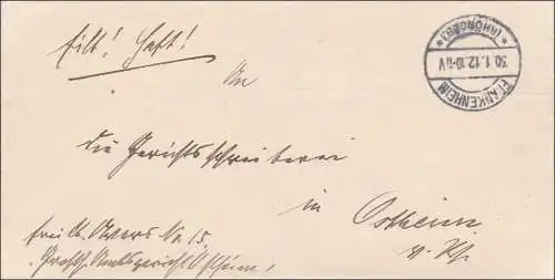 Frankenheim nach Ostheiim 1912