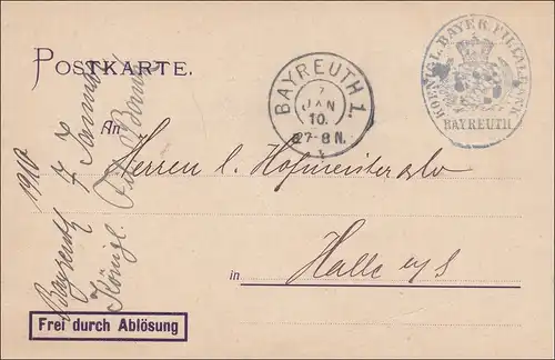 Frei durch Ablösung ... Bayreuth nach Halle 1910