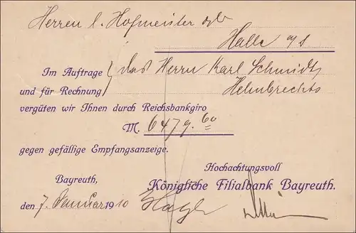 Frei durch Ablösung ... Bayreuth nach Halle 1910