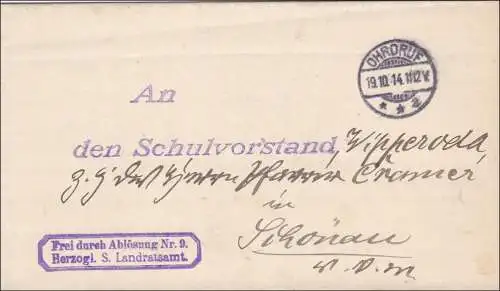 Office régional de l'Ouddförderung au comité directeur de la école Schönau v.d. 1914