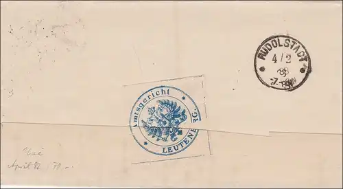 Amtsgericht 1888 Leutenberg nach Rudolstadt