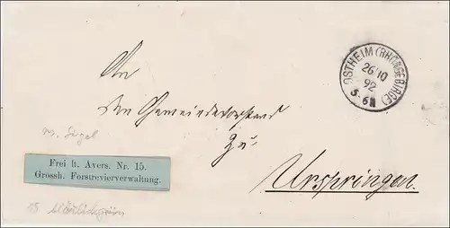 Forstrevierverwaltung Ostheim nach Urspringen 1892
