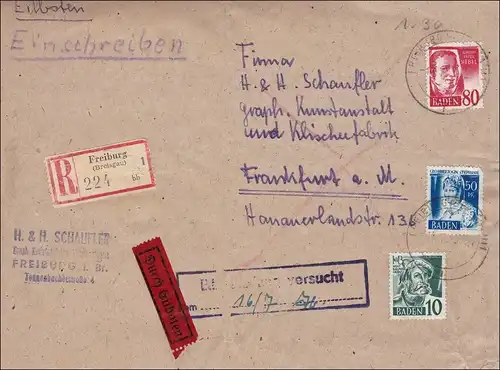 Zone française: R-Eilboten Fribourg après Francfort: Distribution rapide Tentative