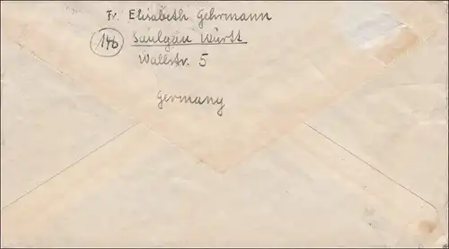 Französische Zone: Brief aus Saulgau 1949 nach England
