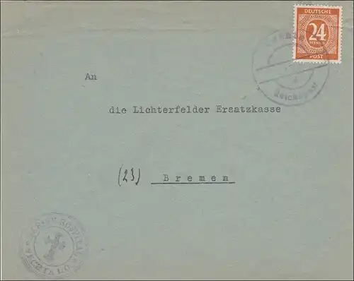 Brief aus Vechta nach Bremen - Marien Hospital