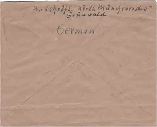 Lettre de Grünwald à Munich 1948