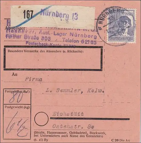 Carte de Nuremberg à Eichstätt, en français