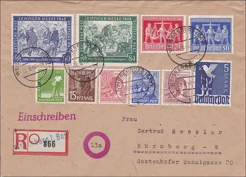 Einschreiben Weissenburg nach Nürnberg 1948
