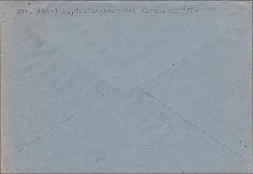 Lettre d'Offenstetten/Abensberg à Füssen 1948