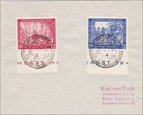 Lettre de Leipzig - cachet spécial 1947 à Berlin