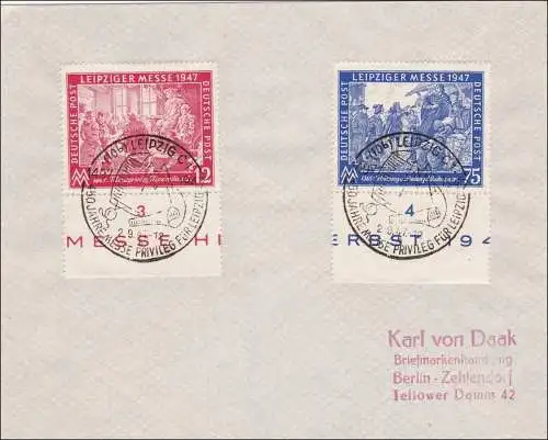 Lettre de Leipzig - cachet spécial 1947 à Berlin