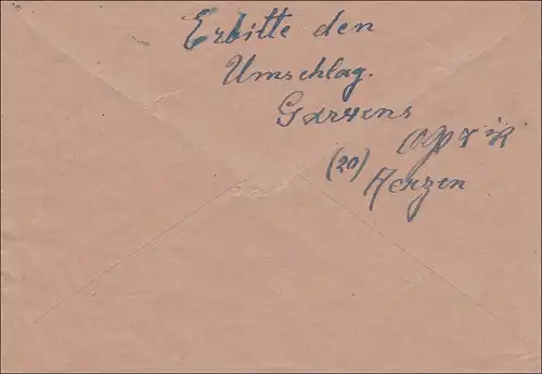 Brief aus Aerzen 1946 nach Hannover