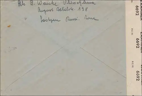 Lettre pour Hambourg - Censuration US avec contenu