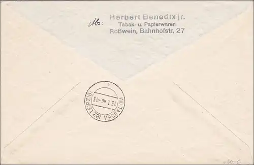 SBZ: Lettre recommandé de Roßwein après Plongée 1946