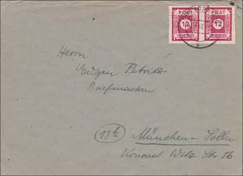 SBZ: Brief aus Dresden nach München 1946