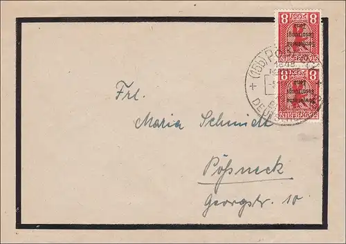 SBZ: Lettre de Pößneck en 1948 avec un cachet spécial