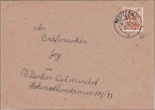 SBZ: Brief aus Zittau nach Berlin-Wilmersdorf 1949 - Handstempel