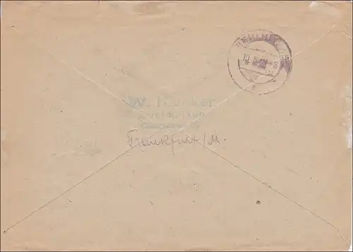 BiZone:  Einschreiben von Frankfurt/Main Nordost nach Berlin 1949, 3x MiNr. 9