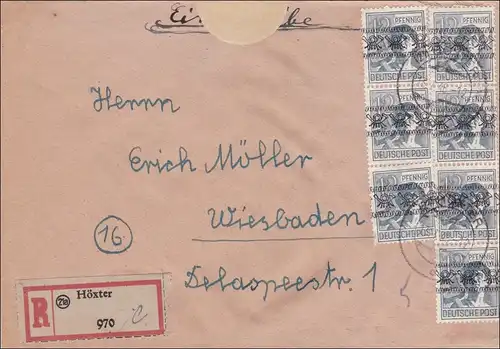 BiZone:  Einschreiben aus Höxter nach Wiesbaden 1948