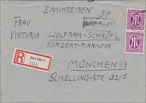 BiZone:  Einschreiben von Bad Tölz nach München  1945