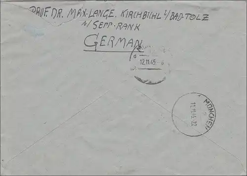 BiZone:  Einschreiben von Bad Tölz nach München  1945