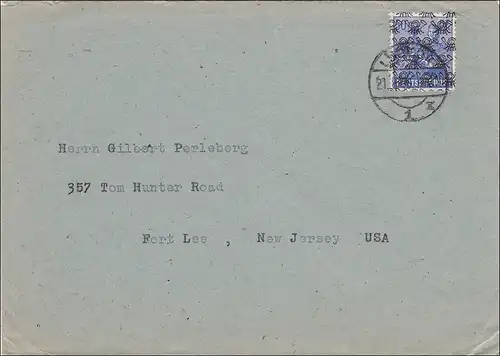 BiZone:  Brief aus Lübeck nach USA 1948, MiNr. 48II