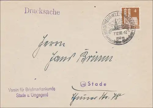 BiZone:  Drucksache Brief von Hirschegg nach Stade - Kleinwalsertal !!! 1950