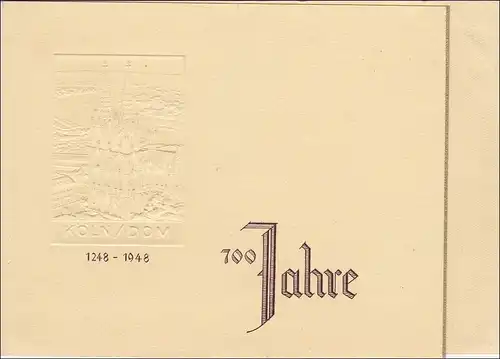 BiZone:  100 Jahre Kölner Dom - Gedenkblatt 1948