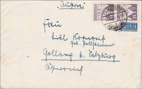 BiZone: Brief von Lamstedt nach Golling 1949