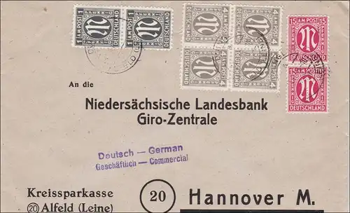 BiZone: Lettre d'Alfeld/Leine à Hanovre 1946