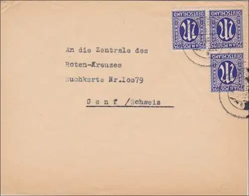 BiZone:  Brief von Frankfurt/Main and das DRK in Genf 1946