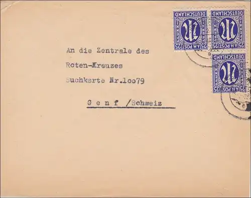 BiZone: Lettre de Francfort/Main et RDC à Genève 1946