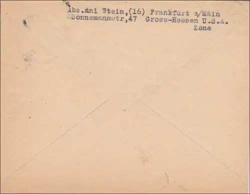 BiZone: Lettre de Francfort/Main et RDC à Genève 1946