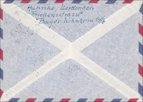 Lettre de Kreefeld à l'aéroport aux États-Unis 1957