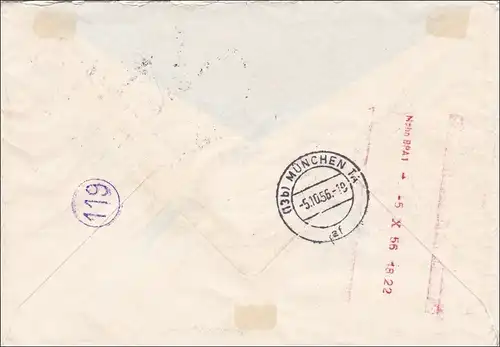 Eilboten Brief vom Münchner Oktoberfest 1956 mit Sonderstempel