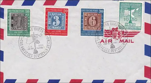 Lettre postale avec cachet spécial Croix de l'Est - Bad Harzburg 1950